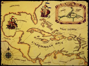 Carte de la mer des Caraïbes