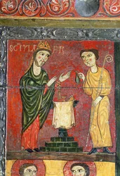 Messe par Saint Hilaire, autel, détail, première moitié du XIIIe siècle