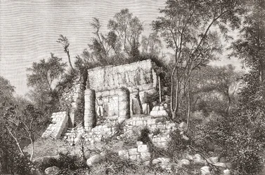 Le terrain de jeu de balle, Chichén Itzá, Yucatán, Mexique