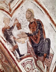 Le cycle des mois : Ponce Pilate se lave les mains. (détail)