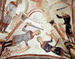 Le cycle des mois : le massacre des innocents. Détail d