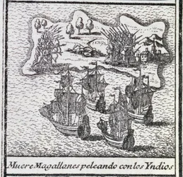 La mort de Magellan dans une bataille avec les Indiens