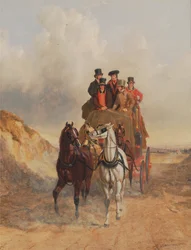 Le carrosse de la poste royale sur la route