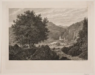 Paysage de montagne avec une église