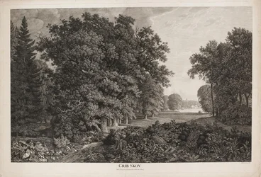 Forêt de Grib avec vue sur le lac Esrum vers Fredensborg