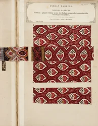 Échantillon de chintz en coton glacé de Poonary, acheté à Madras, de The Collection of the Textile Manufacturers of India, par John Forbes Watson, publié en 1866