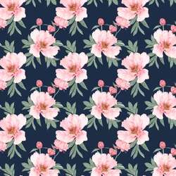 Motif de pivoines foncé, 2020