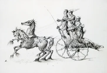 Mort en calèche, vers 1850-1890