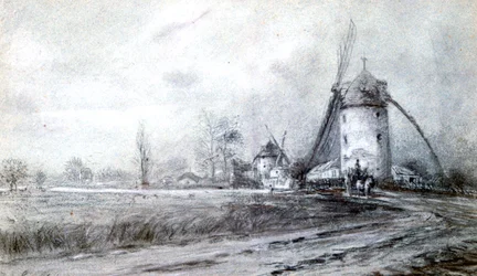 Paysage avec moulin à vent, vers 1855-1892