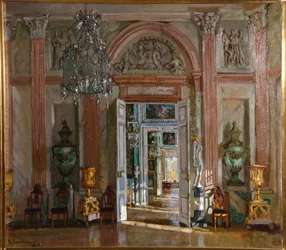 Le grand vestibule du palais de Kuskovo, 1917