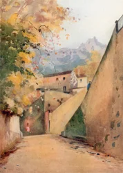 Une rue de Cintra (lithographie couleur)