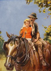 A Ride on Dobbin (lithographie couleur)