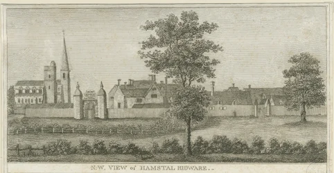 Hamstall Ridware - Église et manoir : gravure, nd [1762-1802]