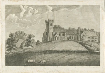 Église et presbytère de Sandon : gravure, nd [1797]