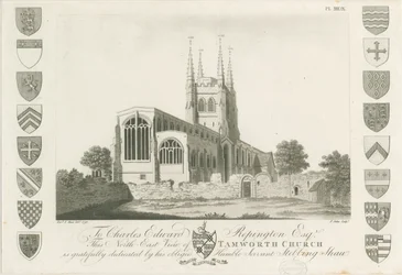 Église de Tamworth : gravure à l