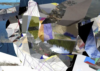 Paysage géométrique abstrait