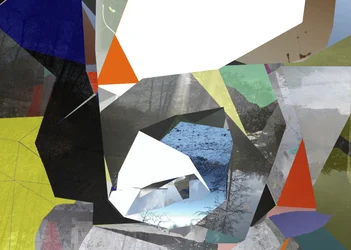 Collage géométrique sur le thème de la nature