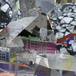Collage urbain sur glace