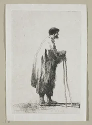 Mendiant de Profil Regardant à Droite