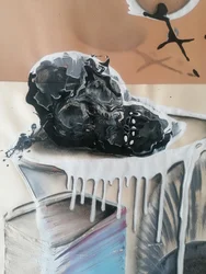 Crâne surréaliste sombre