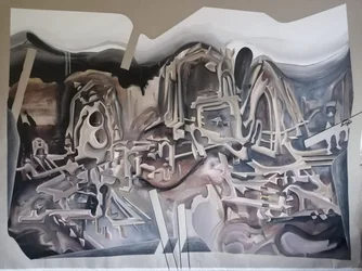Paysage urbain abstrait futuriste