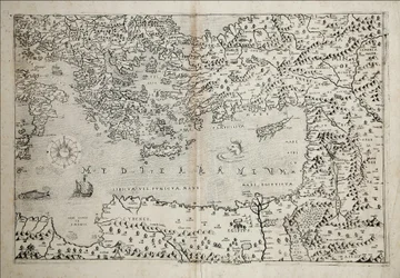 Carte de la Méditerranée orientale du 17e siècle par Stefano Scolari