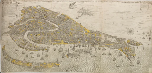 Vero e real disegno della inclita cita di Venetia. Panorama de Venise, 1676