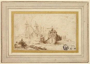 Galère toscane et autres navires près du rivage