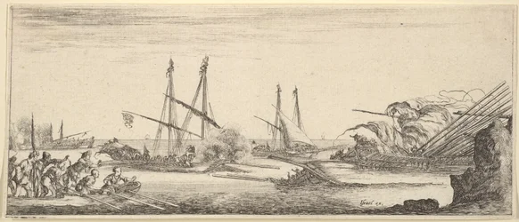 Une bataille navale, une barque pleine d