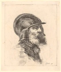 Homme barbu coiffé d