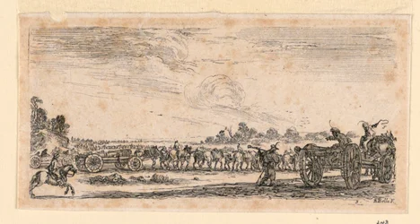 Scène de bataille, de "Desseins de Queleques Conduites de Troupes, Canons, et Ataques de Villes"