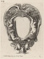 Cartouche avec deux nymphes métamorphosées en arbres, 1647
