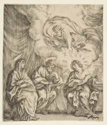 Enfant Jésus expliquant les Écritures à sa mère et à Saint Joseph