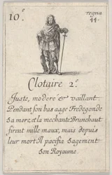 Clotaire II Juste, modéré..., du Jeu des Rois de France, 1644