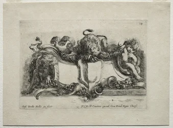 Collection de divers caprices et nouveaux dessins de cartouches et ornements : No 18