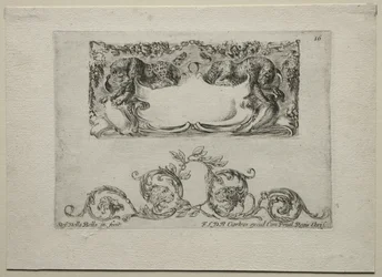 Collection de divers caprices et nouveaux dessins de cartouches et ornements : No 16