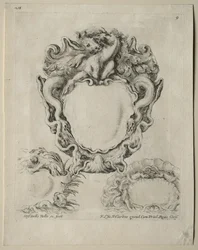 Collection de divers caprices et nouveaux dessins de cartouches et ornements : No. 9