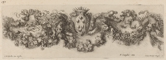 Feston avec armoiries des Médicis, probablement 1648