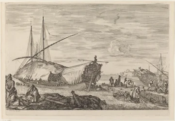 Galère avec pont couvert de voiles