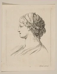 Tête de femme de profil, 1650.