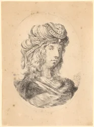 Jeune homme portant un turban, vu de trois quarts vers la droite