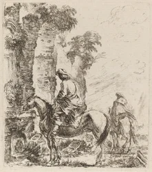 Paysage avec cavaliers