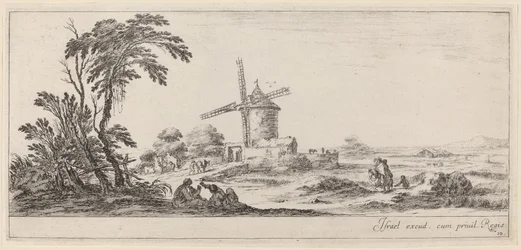 Paysage avec moulin à vent