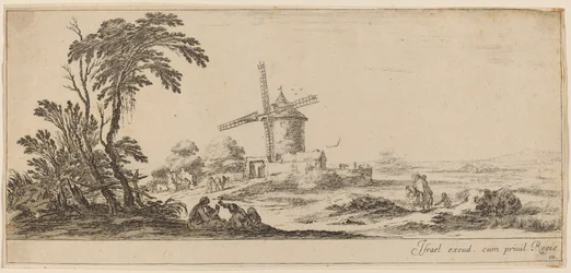 Paysage avec moulin à vent