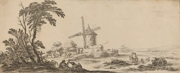 Paysage avec moulin à vent