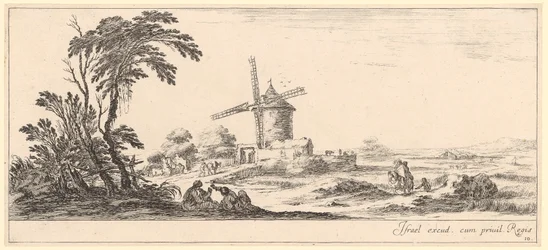 Paysage avec moulin à vent