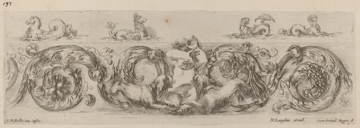 Frise ornementale avec créatures marines, probablement 1648