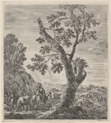 Paysanne à cheval avec un enfant dans ses bras, 1656