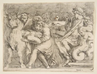 Phalaris jetant Perillus dans le taureau de bronze, 17e siècle