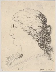Tête de femme, en profil, du 